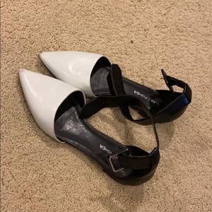 black and white shoes